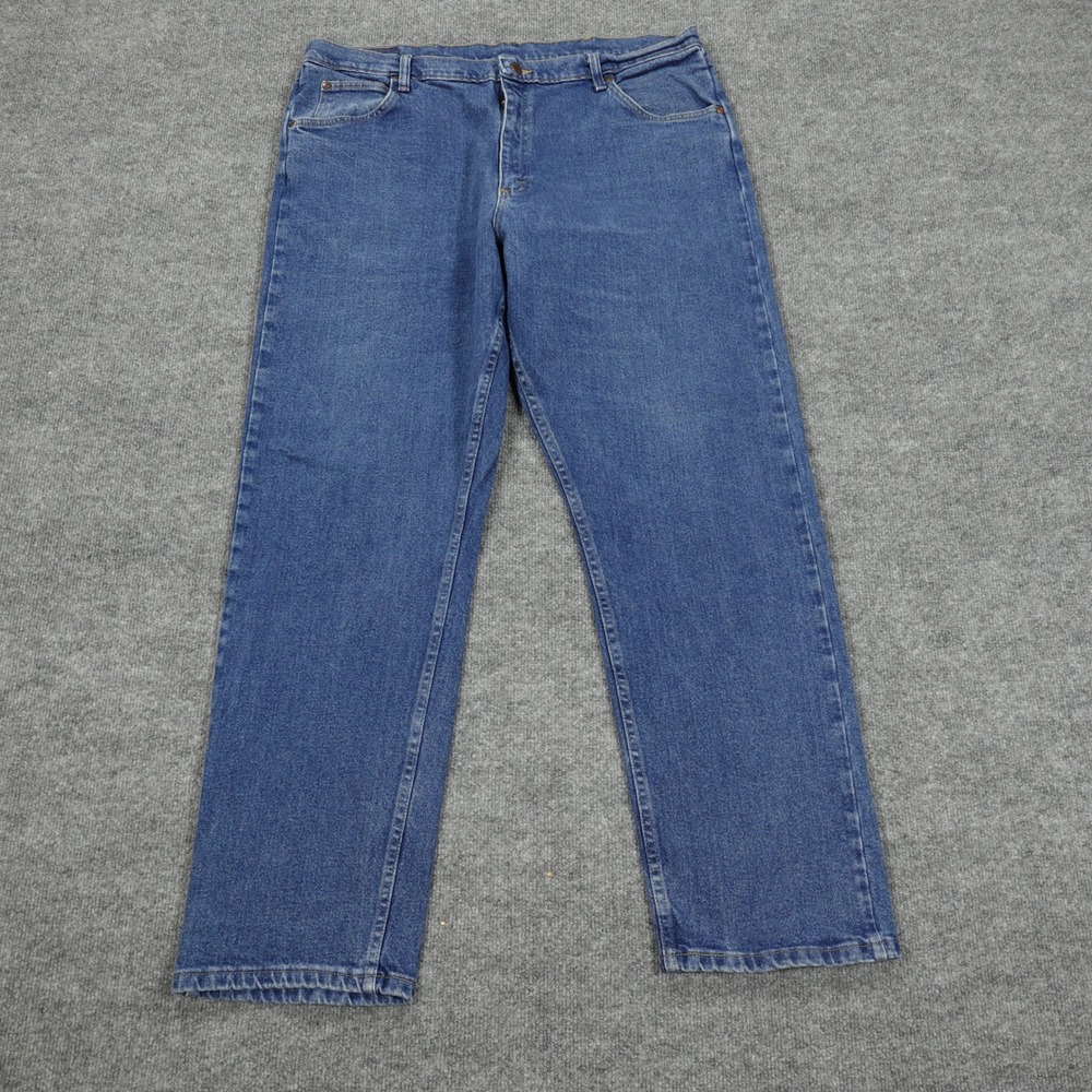 Wrangler Jeans Mens 40x32 Blue Premium Quality Straight Leg Comfort Stretch